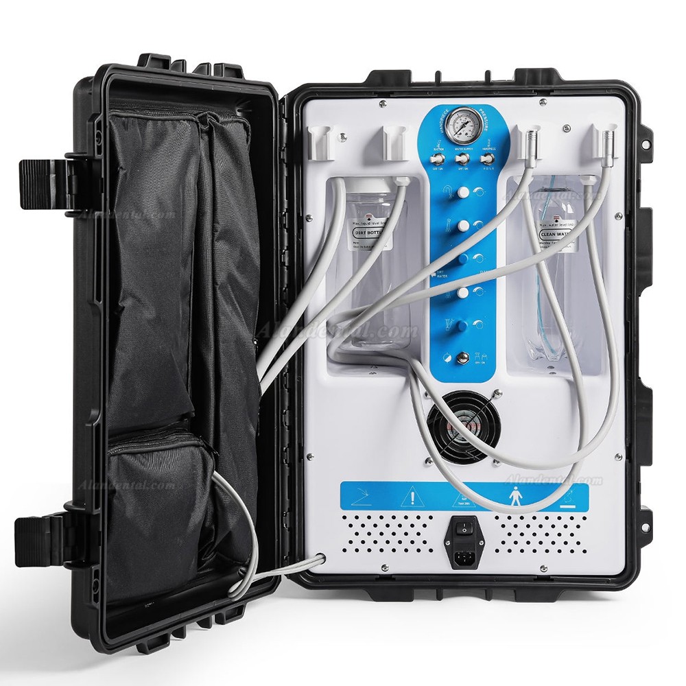 Greeloy GU-P204S Portable Dental Unit (Compressor+ Suction+ Triplex Syringe+ HP Tube)